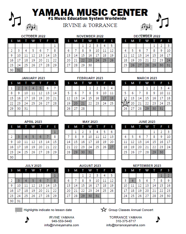 Irvine Calendar